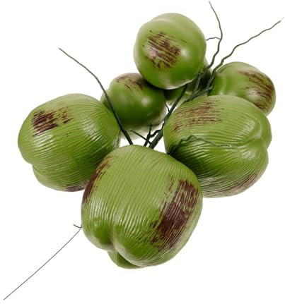 HOMOCONO Künstliche Kokosnüsse Plastik Kokosnussmodell Realistische Frucht Deko Hawaii Party Fotorequisite 7 Stück