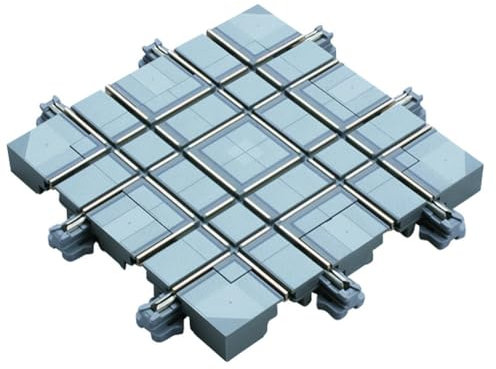 KATO 40-301 N Gauge Unitram 90° Intersection Trajectory Plate, 2.4 inches (62 mm), Model Railway Supplies
