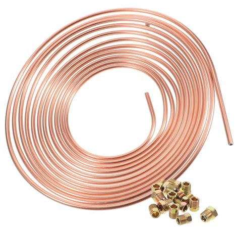 GARVALON 1set Kit Flessibile Per Frenante Rame Rivestito Con Raccordi Flare Invertito Per Sostituzione Tubazioni Freni Auto