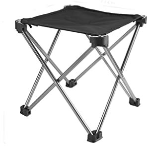 Windmilne Stühle Camping Klappstuhl Angeln Outdoor Stuhl Tragbarer Fußhocker Oxford Tuch Möbel mit Aufbewahrungstasche (Schwarz Groß)