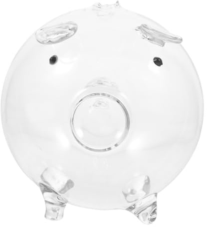 QUMIIRITY Pig-shaped Piggy Bank Glass Coin Box Cute Novelty Money Saving Pot Charming Home Decor for Girls Children Christmas