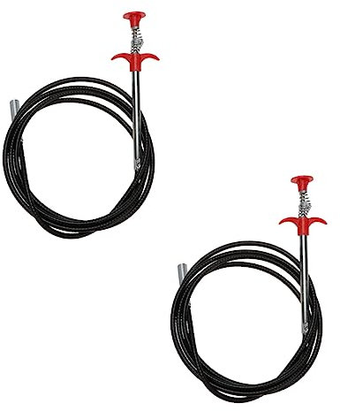 NUOBESTY 2pcs Flexible Drain Cleaning Grabber Tools for Bathroom and Toilet Pipes, 90cm Long Pipeline Dredge Hooks for Removing Hair and Debris, Cleaning Supplies for Sink and Shower Blockages