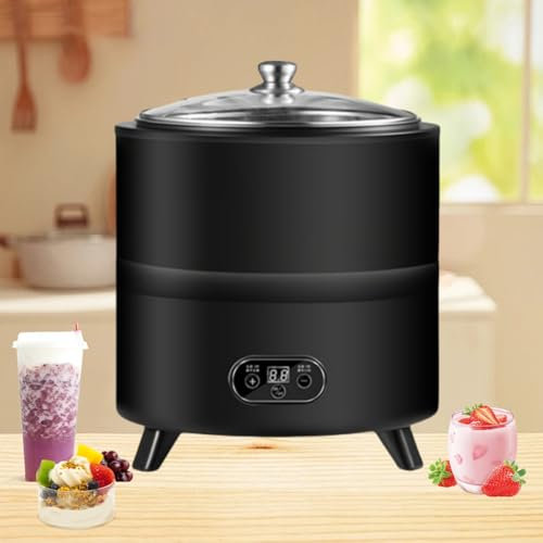 Mofgoe Yogurtera Comercial con Control Inteligente LCD, Temperatura y Tiempo Ajustables, Multifuncional para Yogur, natto y vinagre de Frutas,Negro,12L