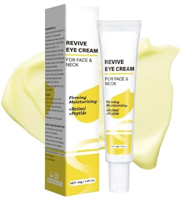 Revive Eye Cream, Firming Moisturizing Augencreme gegen Falten & Dunkle Ringe, Straffende Augencreme für Glatte Augenpartie, Anti Aging Pflege mit Hyaluron für Tägliche Anwendung (1PC, 40g)