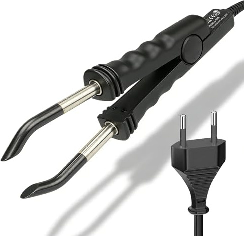 Extensiones de pelo, pinzas térmicas, extensiones de pelo, pinzas profesionales para extensiones de cabello de queratina, herramienta para salón y hogar, color negro