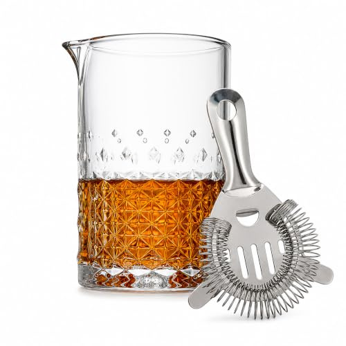 Chabrias 750ml Cocktail Mixing Glass & Stainless Steel Strainer Set
