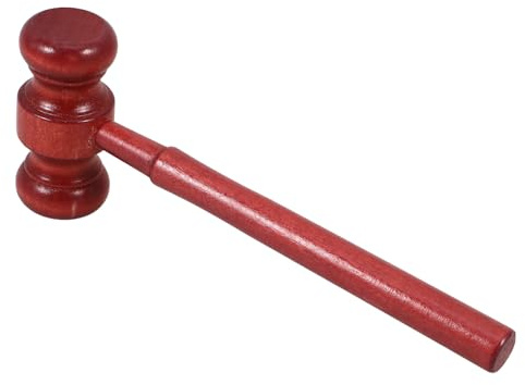 HOOTNEE Mini Wooden Judge Gavel Auction Hammer Prop for Halloween Cosplay and Law School Supplies