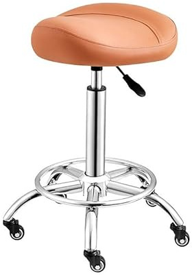 Generico Sgabello Da Sella Con Rotelle Sgabello Girevole Regolabile In Pelle PU Con Sedia Da Salone Con Ruote, For Massaggi In Salone, Cucina Domestica, Clinica(Color4)