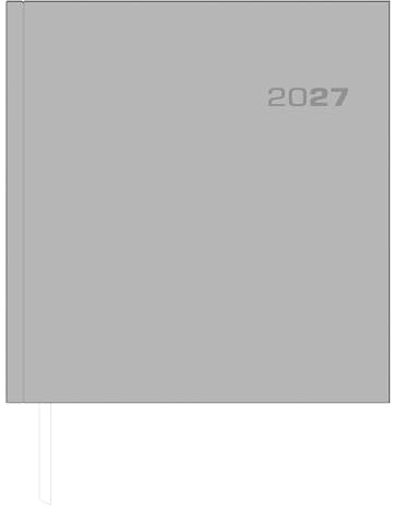 Wochenbuch Sekretär anthrazit 1W/2S 2027: Wochenplaner 20x21 cm mit 1 Woche auf 2 Seiten, Zweimonatsübersicht, Stundeneinteilung 7-20 Uhr & Leseband für Arbeit & Studium