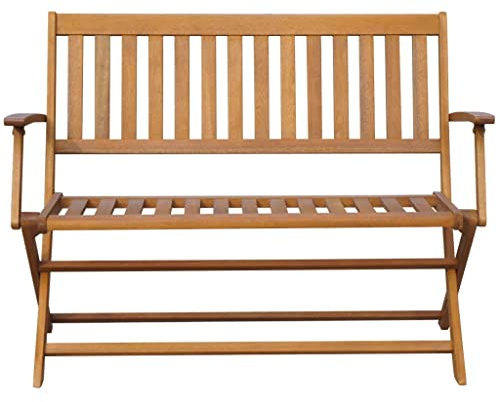 MOBCANT Klappbare Gartenbank & Klappbank Akazie Massivholz Bank Sitzbank mit Klappbares Design für Garten, Park, Hotel Garden (120 x 60 x 89 cm)