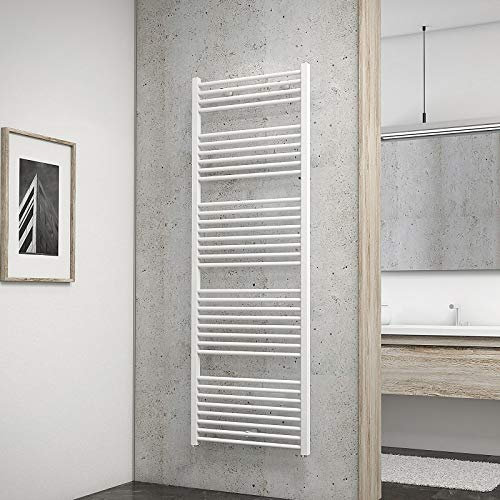 Schulte Turbo befüllt, 170 x 60 cm, Handtuchwärmekörper elektrisch mit wählbarem Heizstab, alpinweiß, mit Handtuchhalter-Funktion