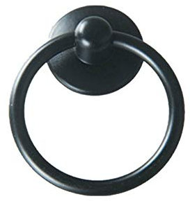 tooloflife Pomelli per tiro vintage con anello rotondo per armadietto, cassetto, porta, armadio - nero