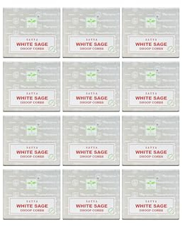 Grenadine Boutique - SATYA Encens Cônes - Lot de 12 Boîtes de 12 cônes Sauge Blanche White Sage