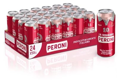 Peroni Birra Lattina, Cassa Birra con 24 Birre in Lattina da 50 cl, Birra Lager con Malto 100% Italiano dal Gusto Moderatamente Amaro, Gradazione Alcolica 4.7% Vol
