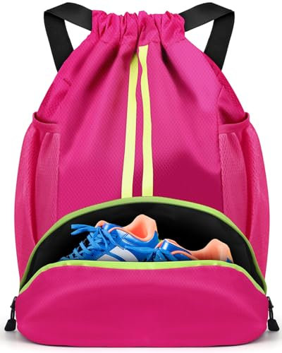 BROTOU Turnbeutel Fußballtasche Rucksack mit Kordelzug Verstellbar Tunnelzug Gymsack Wasserfest Sporttasche für Herren Damen Kinder Jugend