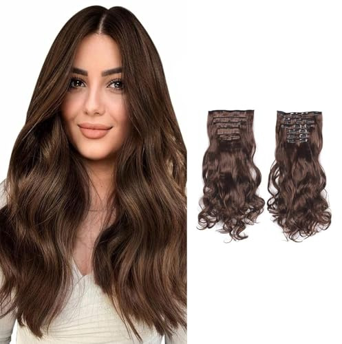 FDEETY Wellige Clip Haarverlängerungen Natürliche Locken Echthaar Extensions Gewellte Haarteile Haarverdichtung