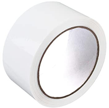 RAYLU PAPER - Rotoli di tenuta, nastro adesivo per imballaggio di scatole di spedizione resistente ed extra forte, 66 metri x 50 mm di larghezza (1 unità, bianco)