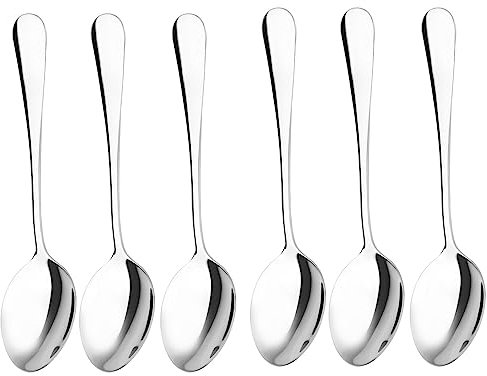 Qinglele Edelstahl 304 Löffel, suppenlöffel, Abendessen Löffel, Esslöffel, Tafellöffel, 17 cm(6.7), Set 6 Stück