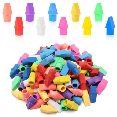 SIKAO Erasers, 125 Pack Pencil Top Erasers for Kids Bulk, Pencil Erasers Caps, Small Cute Erasers for Pencils, Classroom Must Haves for Teachers & Students, School Supplies, 10 Colors