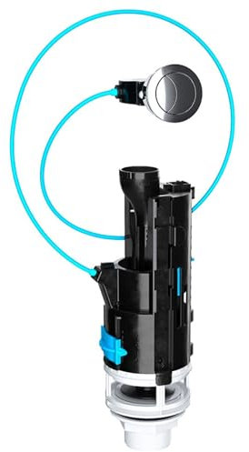 SPARES2GO Universal Dual Flush Toilet Valve 1.5 2 WC Cistern Push Button Kit (570mm Cable)