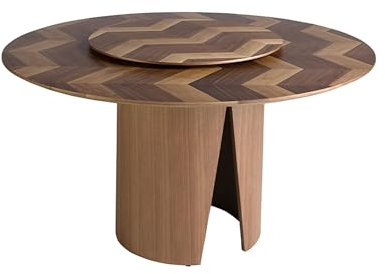 Ángel Cerdá - Table de Salle à Manger Ronde en Bois de Noyer - Table de Salle à Manger Moderne et élégante - Table de Salon Polyvalente et Fonctionnelle - Maximum 6 Personnes - 150 x 76 cm