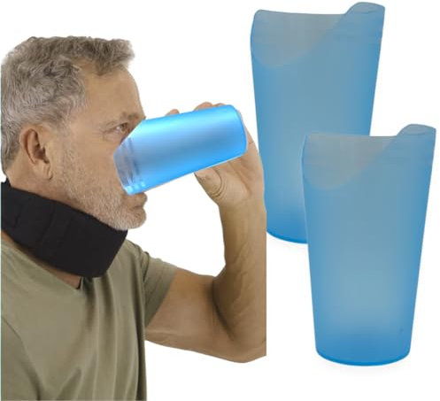 Zycana Lot de 2 verres à dysphagie avec trou pour le nez - Gobelets orthopédiques pour personnes handicapées - En polypropylène (PP)