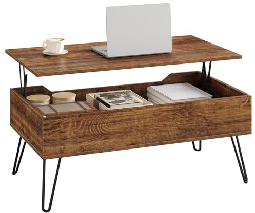 WOLTU Mesa de Centro Elevable, Mesa de Salon con Espacio Interno