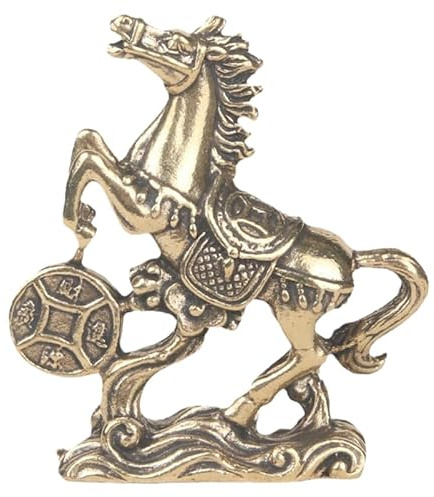 SUPVOX Adorno De Mesa De Caballo Retro En Latón - Estatuilla Pegaso Decorativa para Escritorio Y Hogar Figura Coleccionable De 5.30 X 4.80 Cm para Decoración Y Feng Shui