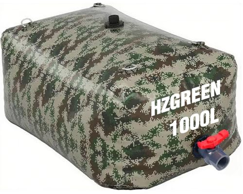 HZGREEN Vattenblåsa 1 000 L/260 g behållare för vattentank vikbar bärbar stor kapacitet mjuk vattenpåse lämplig för utomhus lätt att bära