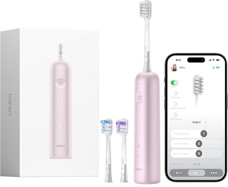Laifen Wave Spazzolino Elettrico oscillazione e Vibrazione Spazzolino Elettrico Sonico per Adulti con 3 Testine Spazzolino da Denti Elettrico IPX7 Impermeabile Magnetico Ricaricabile Viaggio