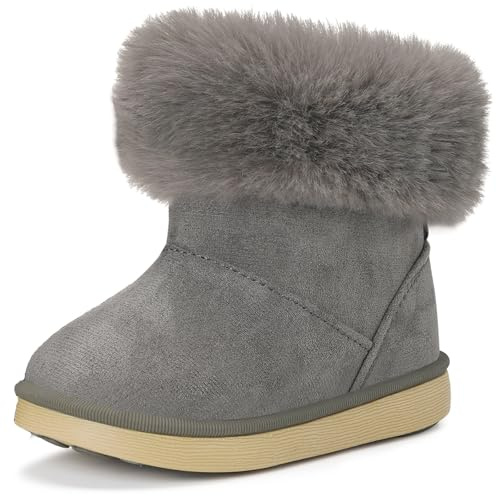 Gaatpot Winterstiefel Kinder Boots Baby Mädchen Warm,Grau, 27EU=28CN