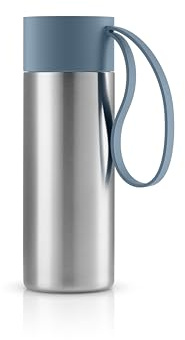 EVA SOLO | to Go Becher 0,35 L Dusty Blue | Doppelwandiger Thermobecher mit Vakuumisolierung | Stilvolles dänisches Design mit praktischer Halteschlaufe und Klickdeckel | Staubiges Blau