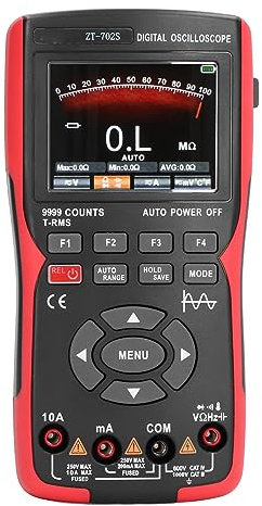 Natudeco Oscilloscope numérique multimètre écran LCD couleur 2,8 pouces 9999 points outil portatif pour appareil de mesure de réparation automobile pour techniciens