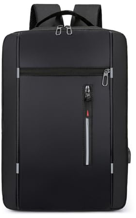 FANDARE Laptop ryggsäck för män med USB-flygplan Ryanair handbagage kvinnor dagryggsäck med reflektorränder handväska reseryggsäck skolväskor weekendare arbete dagsryggsäck, Svart A, L