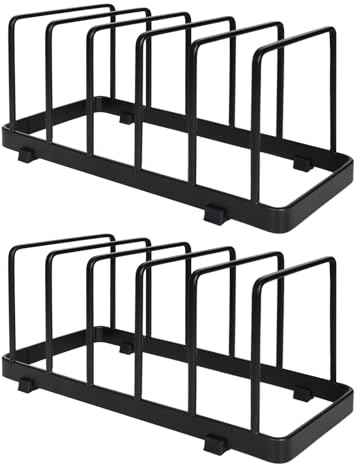 DecorDwell 2 Tellerhalter Vertikales,Tellerständer Abtropfgestell Geschirr, Tablett Schneidebrett Backgeschirr Halter,Schrank-Geschirrregal Küchen Organizer Einfach zu Reinigen