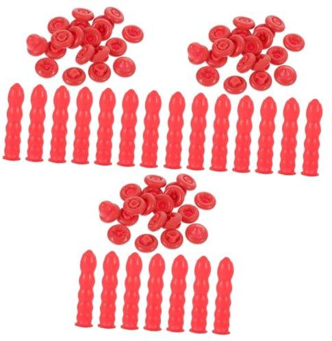 Homoyoyo 3sets Dichtungsrohrspitzenabdeckungen Dichtungsrohrhalter Versiegelung Tür Dichtungssparkappe Kleiner Werkzeugkasten Wasserfester Kleber Mini-werkzeugsatz Düse Emulsion Rot 20pcs*3