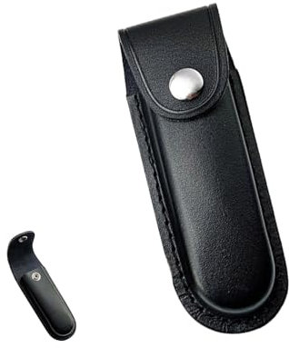 WLVinson Etui Couteau Cuir,Etui Couteau Ceinture,Pochette Couteau,Étui à Couteau Pliant,Gaine de Couteau Vintage,Gaine Couteau Poche avec Boucle de Ceinture,pour Camping Randonnée en Plein Air (Noir)