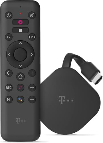 MagentaTV Stick 4K UHD/Android TV Stick - Free- und Live Fernsehen, Sprachfernbedienung (Disney+, YouTube, DAZN, RTL+ Premium, Wow)