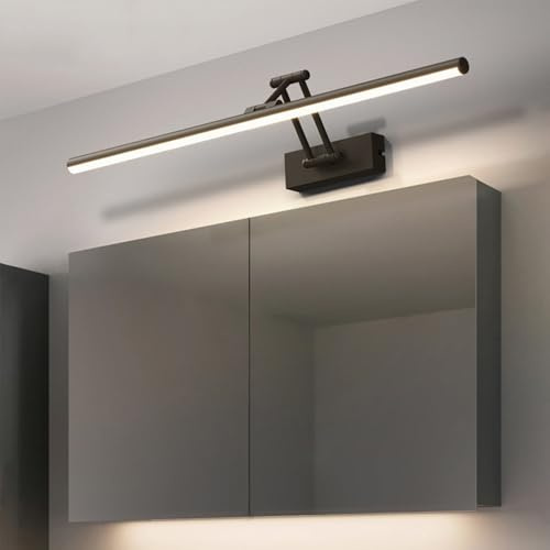 Mengjay LED Spiegellampe Bad,180 Grad Drehung Wandleuchte,Wandlampe Innen LED,Badlampe Wand,Wandbeleuchtung für Wohnzimmer Schlafzimmer Treppenhaus Flur,3 Farbtemperaturen (Schwarz (Länge 40 cm))