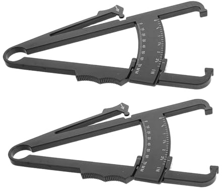 Homoyoyo 2piezas Calibradores De Grasa Corporal Medidores De Grosor De Grasa De Doble Escala Herramientas Robustas Para Fitness Uso Casa o Gimnasio Pinzas Para Calibrar Pliegues Cutáneos