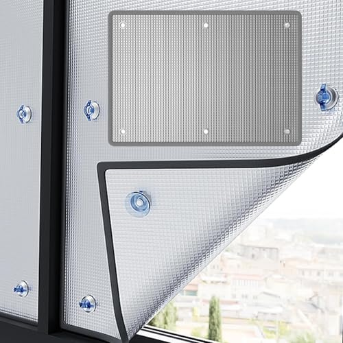 Genérico Reutilizable Película Reflectante Protección Solar Oscurecimiento Total Película 20-200cm para Ventana De Aluminio Película Aislante Térmico Película para Casa Oficina Garaje(Plata)