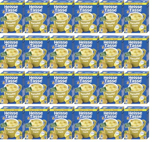 Heiße Tasse Kartoffel Creme Vorteilspack Suppe, 24er Set | 96 Suppenportionen, cremiger Kartoffelgeschmack, schnelle Zubereitung, ideal für Zuhause, Büro oder Vorrat