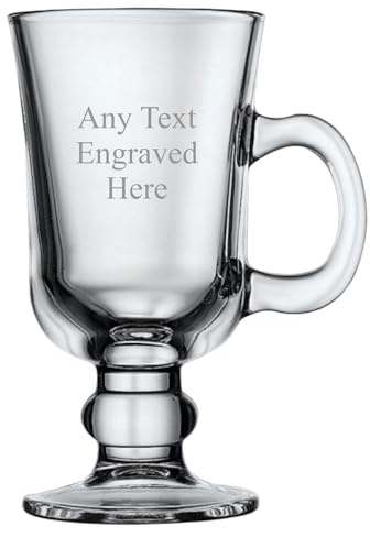 1stclassgifts [Custom] Personalised Engraved Irish Coffee Glass 8oz (23cl) for Birthday Wedding Christmas
