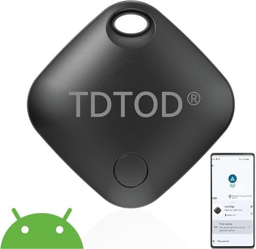 Android Smart Tracker Tag Localizador de Llaves Compatible con Google Mi Dispositivo Buscar App (Android Solamente), buscador de Llaves Bluetooth para Equipaje/Bolsas/Maletas (Negro, 1 Pack)