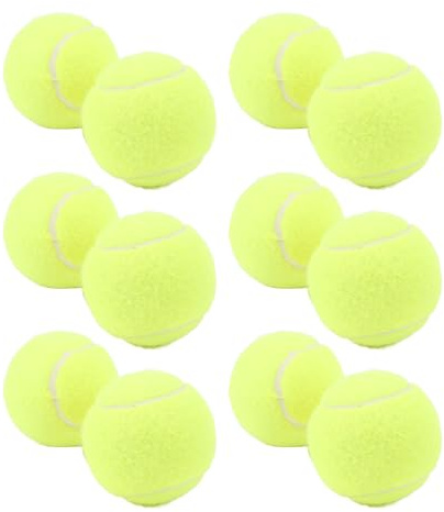 Trainings-Tennisbälle, 12er-Pack Tragbares, Druckloses Tennisball-Set für Anfänger (Yellow)