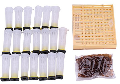 RASTKY Kit de Crianza Kit de Copa de Crianza Herramienta de Cultivo de Abejas Juego de Apicultura de Plástico de Copa de de Apicultura Rodillo de Abeja Equipo de Herramientas Césped y