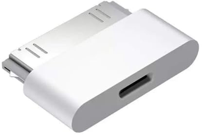 ClipGrip 30-Pin Male to 8-Pin Female Adapter – Charging & Data Sync Converter for Legacy Devices, Compact & Portable Only Converter for Older Devices, NO Audio (White)