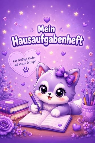Mein Hausaufgabenheft: Süßes Kawaii Hausaufgabenheft - 40 Wochen Schulplaner mit niedlichen Tieren für die Grundschule (Kawaii School Friends, Band 2)