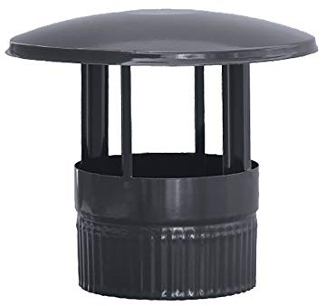Chapelet noir vitrifié 900°C-Ø150mm-Rosace pour conduits de poêles et cheminées