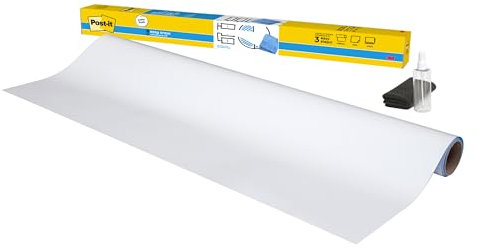 Post-It Tableau Easy Erase Surface, Blanc, 91.4 cm x 60.9 cm, 1 Rouleau/Paquet